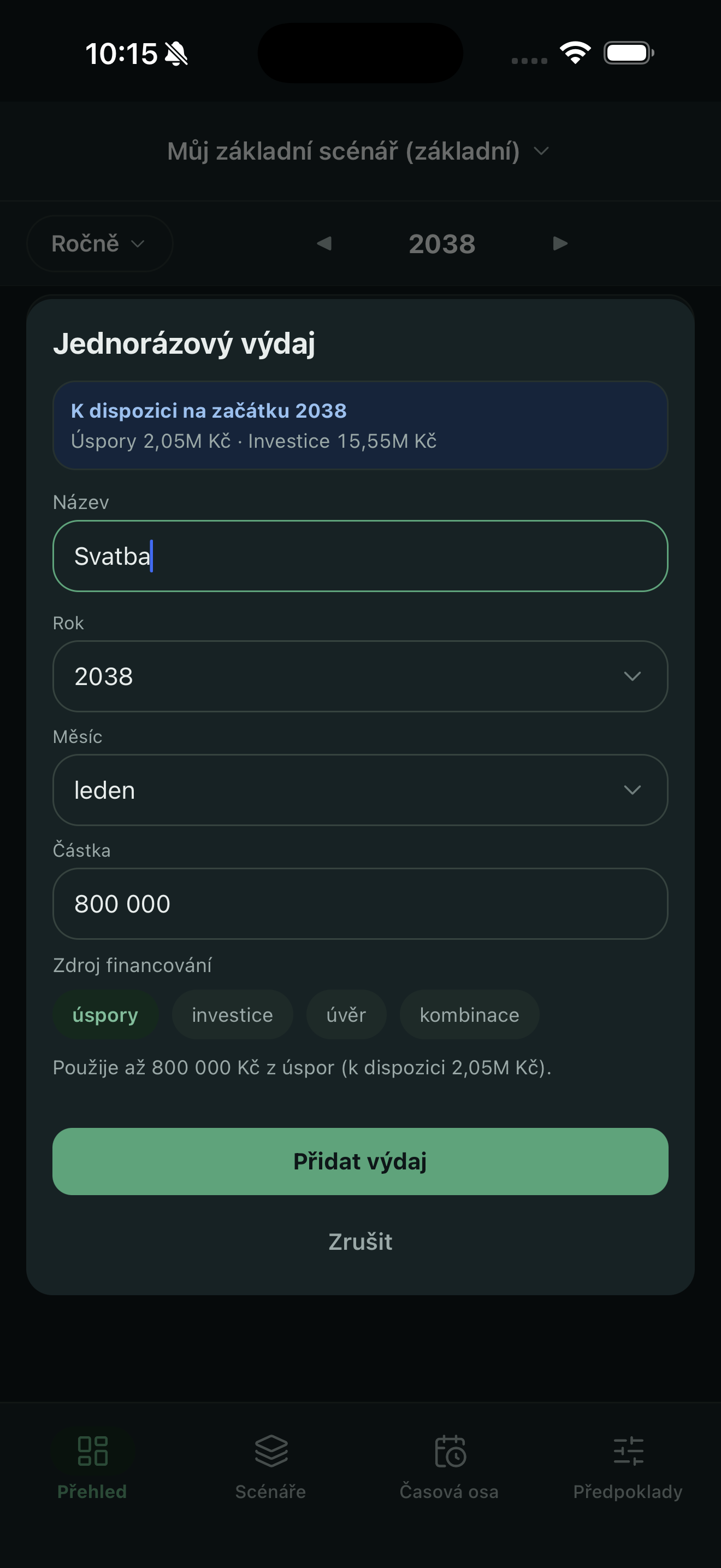 Svatba, cesta, školné, nebo zdravotní výdaj?