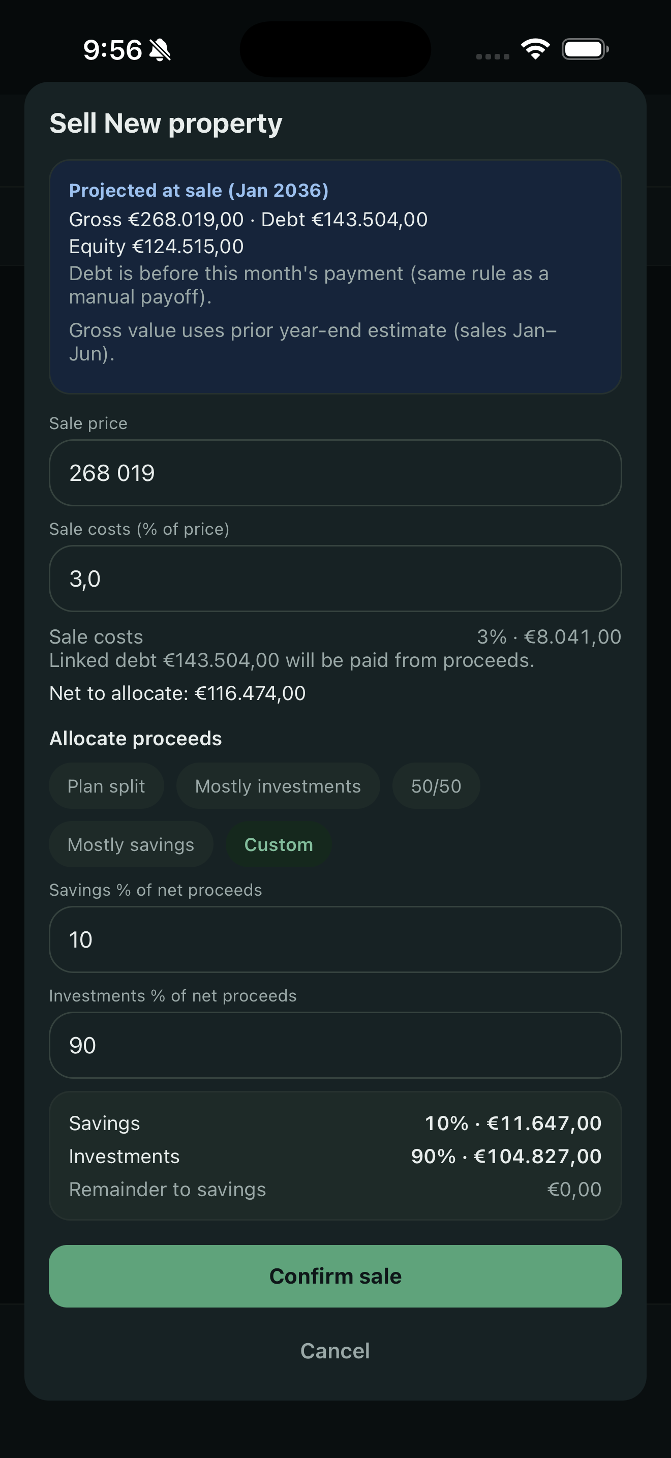 What if I sold a property?